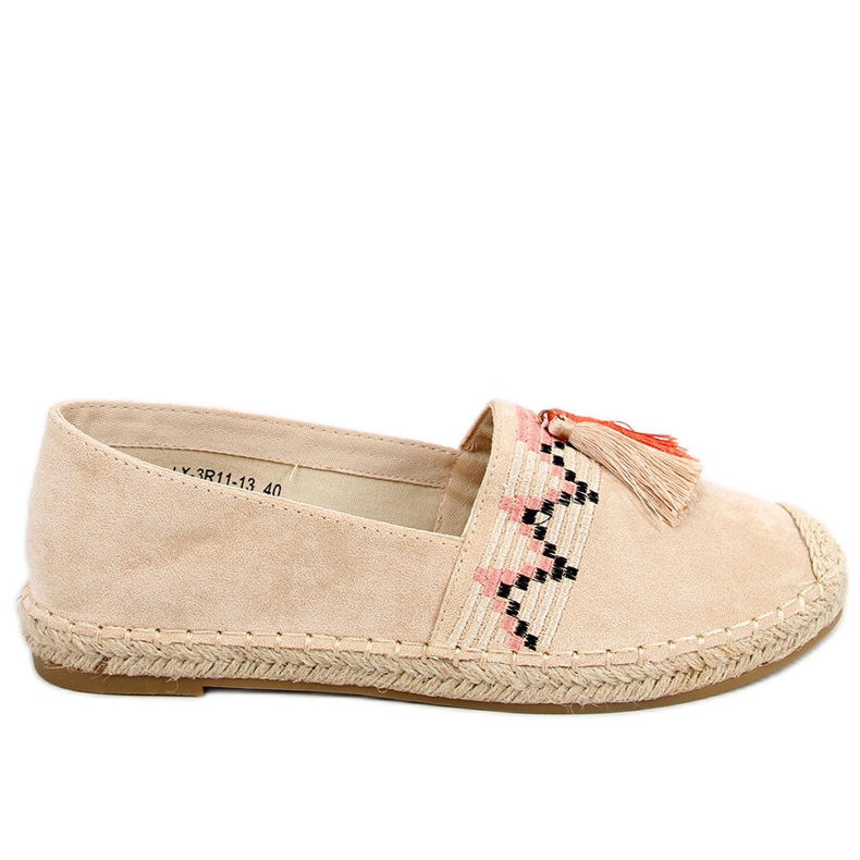 Boho Espadrilles mit Fransen in Birna Beige