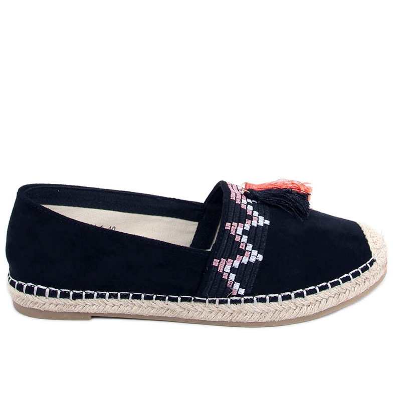 Boho Espadrilles mit Fransen in Birna Black schwarz