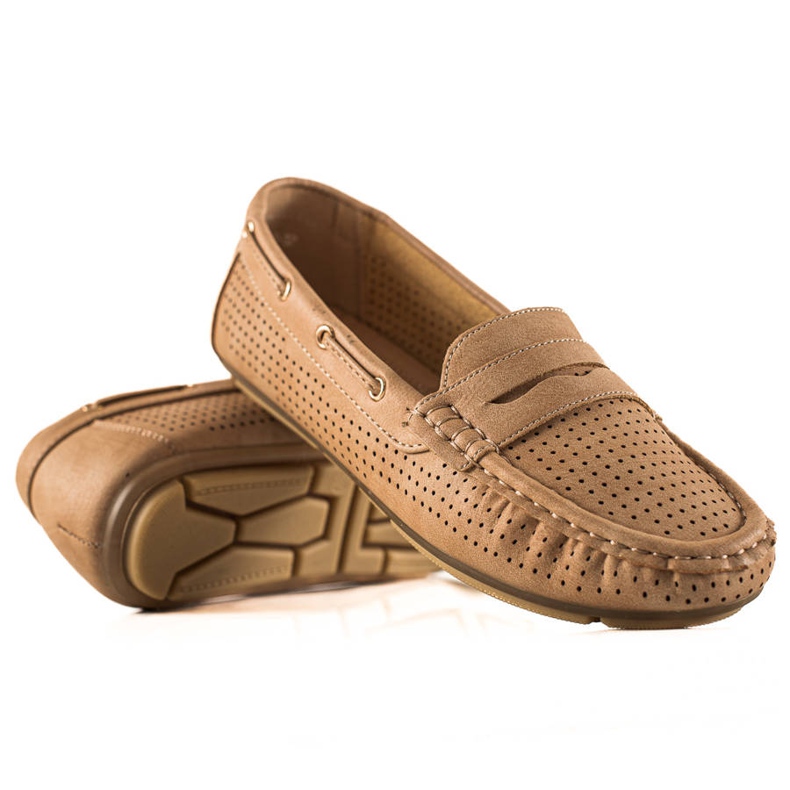 Primavera Bequeme durchbrochene Loafer beige