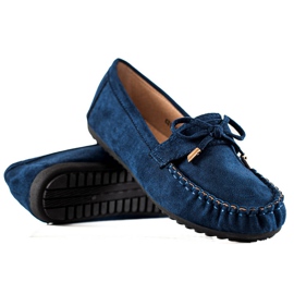 TRENDI Wildleder-Loafer mit Schleife navy blau