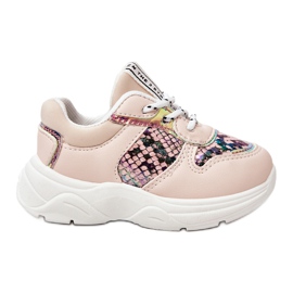 FR1 Sportschuhe aus Leder Snakeskin Pink Gabbie rosa