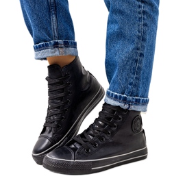 Schwarzer, isolierter, knöchelhoher Sneaker von Lade