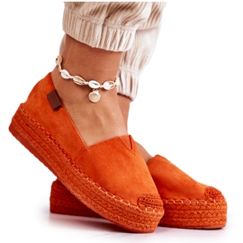 FB2 Lesley Orange Slip-On Wildleder Espadrilles