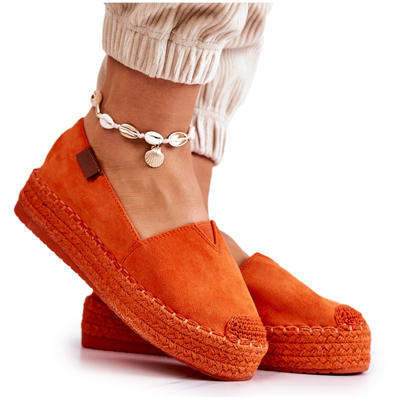 FB2 Lesley Orange Slip-On Wildleder Espadrilles