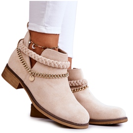 PS1 Wildlederstiefel mit Kette Beige Talitha