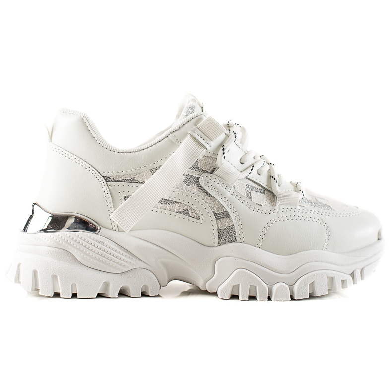 TRENDI Modische Sneaker mit Glitzer weiß