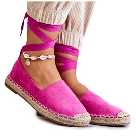 FB1 Gebundene Espadrilles aus Wildleder Fuchsia Ismanne rosa