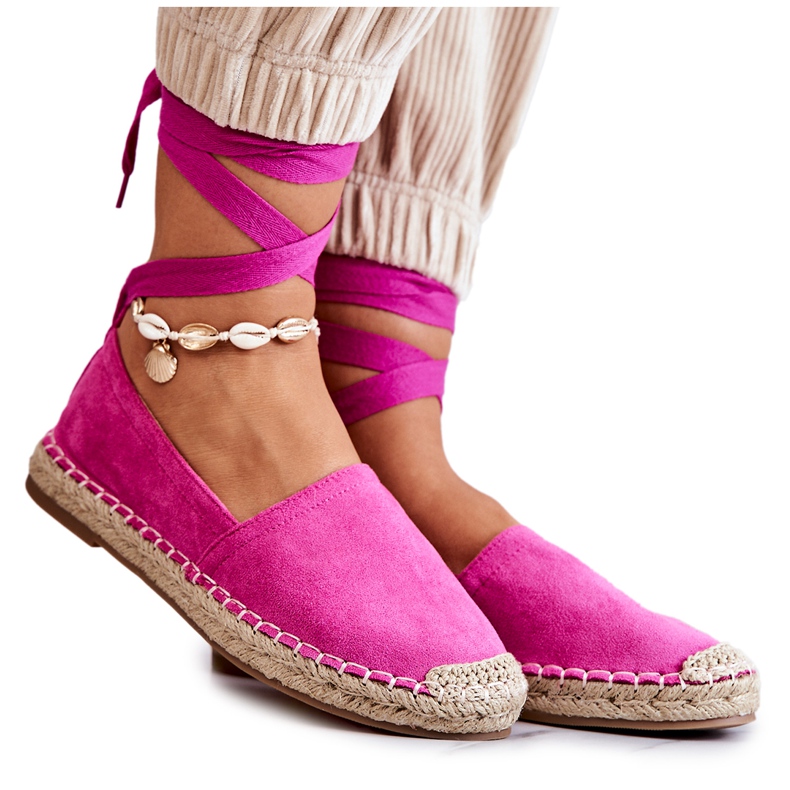 FB1 Gebundene Espadrilles aus Wildleder Fuchsia Ismanne rosa