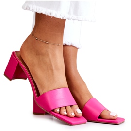 FJ1 Lederpantoffeln auf Ferse Rosa Netty