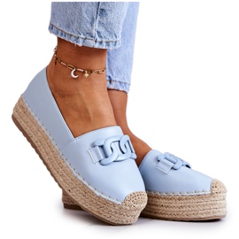 FB2 Klassische Espadrilles auf der blauen Julianne-Plattform