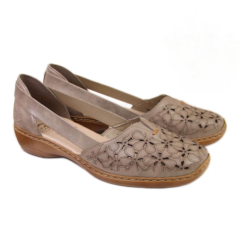 Durchbrochene Schuhe W Rieker 41356 beige