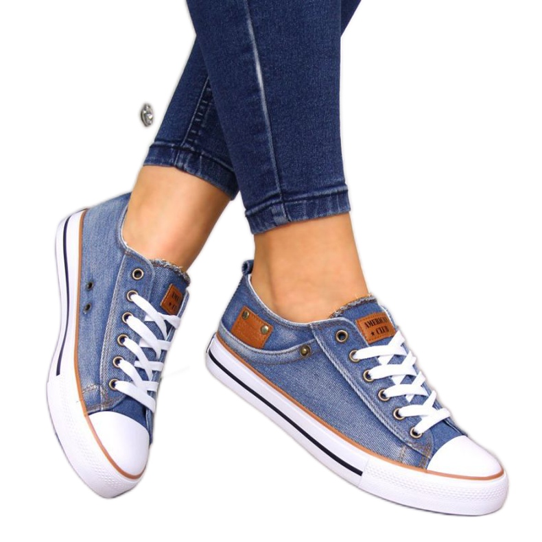 American Club W AM653A Denim Tennisschuhe blau