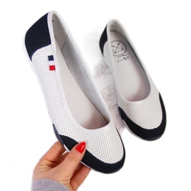 Filippo Leder durchbrochene Ballerinas W PAW198A weiß