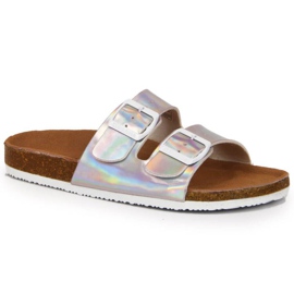 Hausschuhe mit Schnallen Big Star W HH274895 Silber silber-