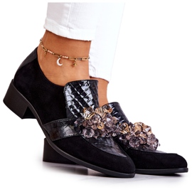 Wildlederschuhe mit schwarzem Davine-Dekor