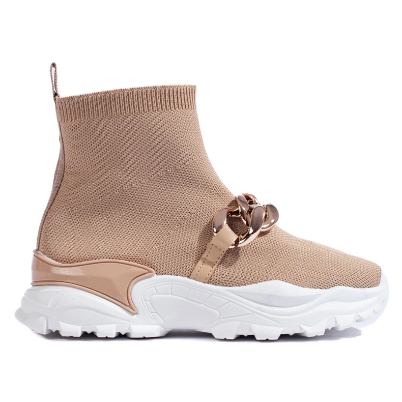 Slip-On-Sneakers mit Kette braun