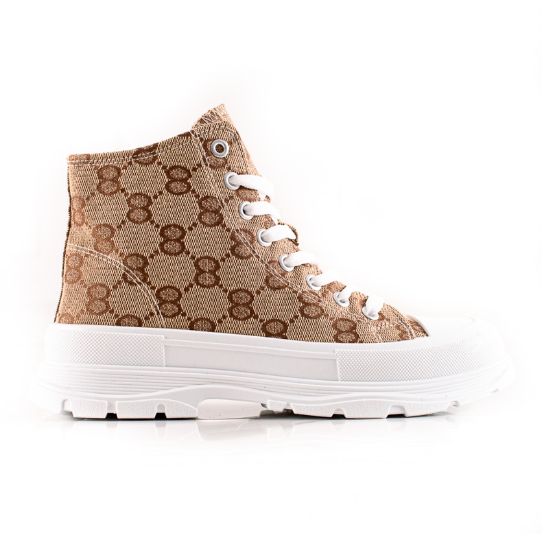 Bona Gemusterte hohe Turnschuhe braun