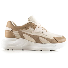 Ideal Shoes Klassische Turnschuhe beige braun