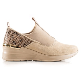 Filippo Slip-On-Sneakers aus Leder beige braun