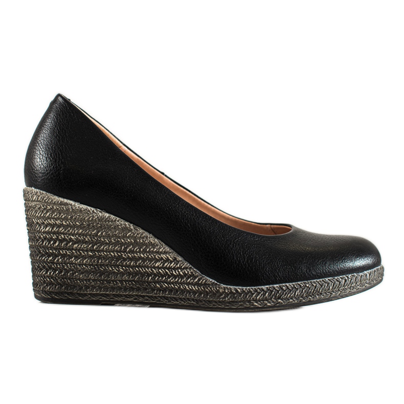 W. Potocki Klassische Pumps auf Wedge Potocki schwarz