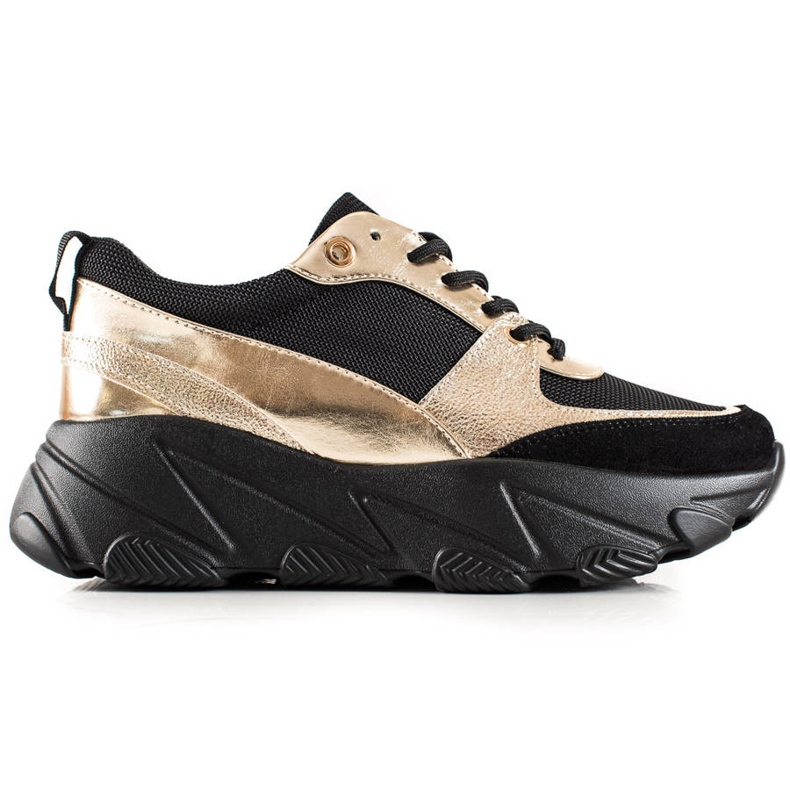 W. Potocki Schwarze und goldene Turnschuhe von Potocki