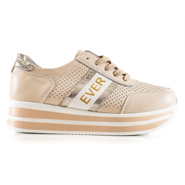 Goodin Ledersneaker auf der Plattform beige