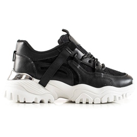 TRENDI Modische Sneaker mit Glitzer schwarz