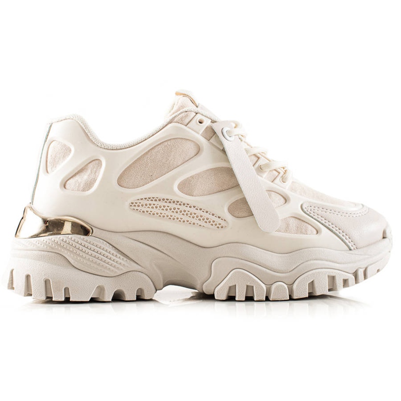 TRENDI Sneakers mit Wildledereinsätzen beige