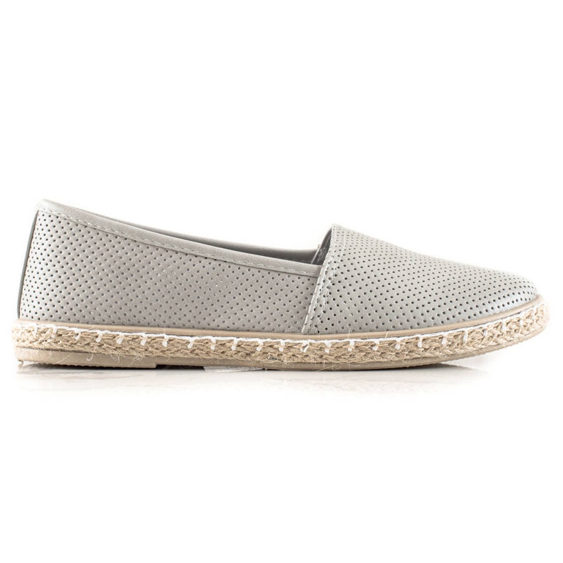 TRENDI Bequeme Eco-Leder-Espadrilles grau