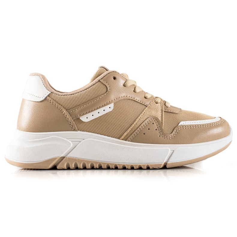 Ideal Shoes Beige Sneakers auf der Plattform