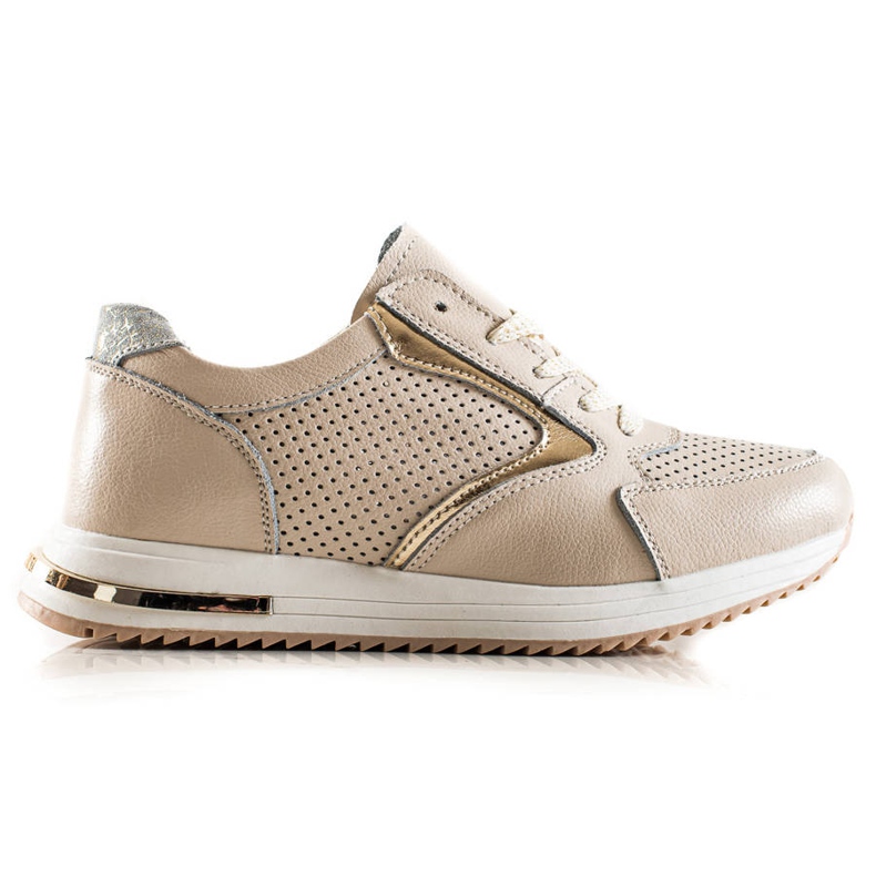 Goodin Lässige Sneaker aus Leder beige