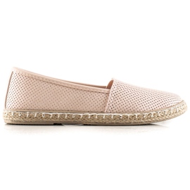 TRENDI Bequeme Eco-Leder-Espadrilles rosa