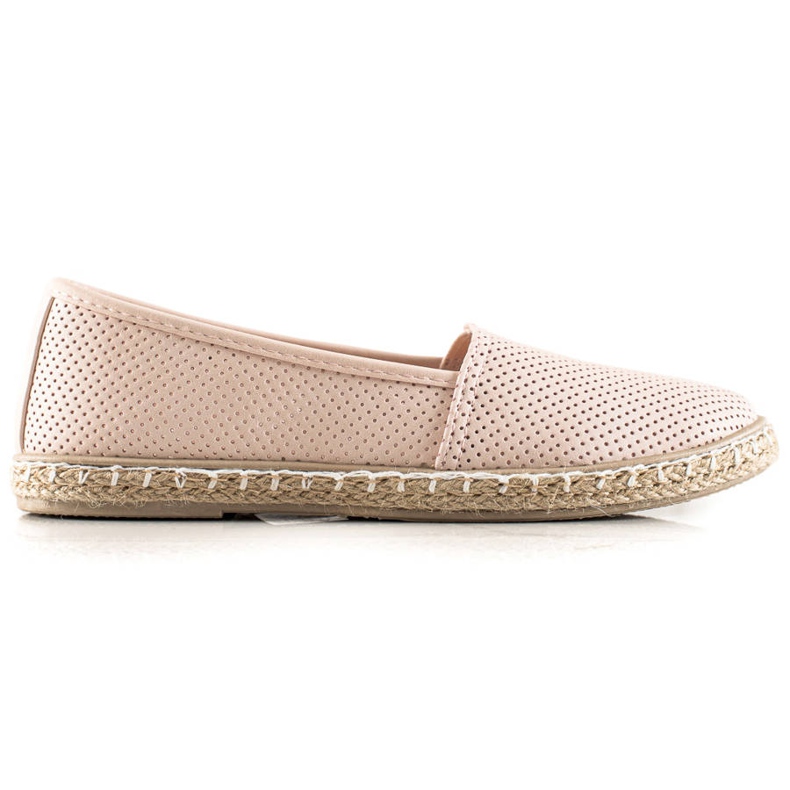 TRENDI Bequeme Eco-Leder-Espadrilles rosa