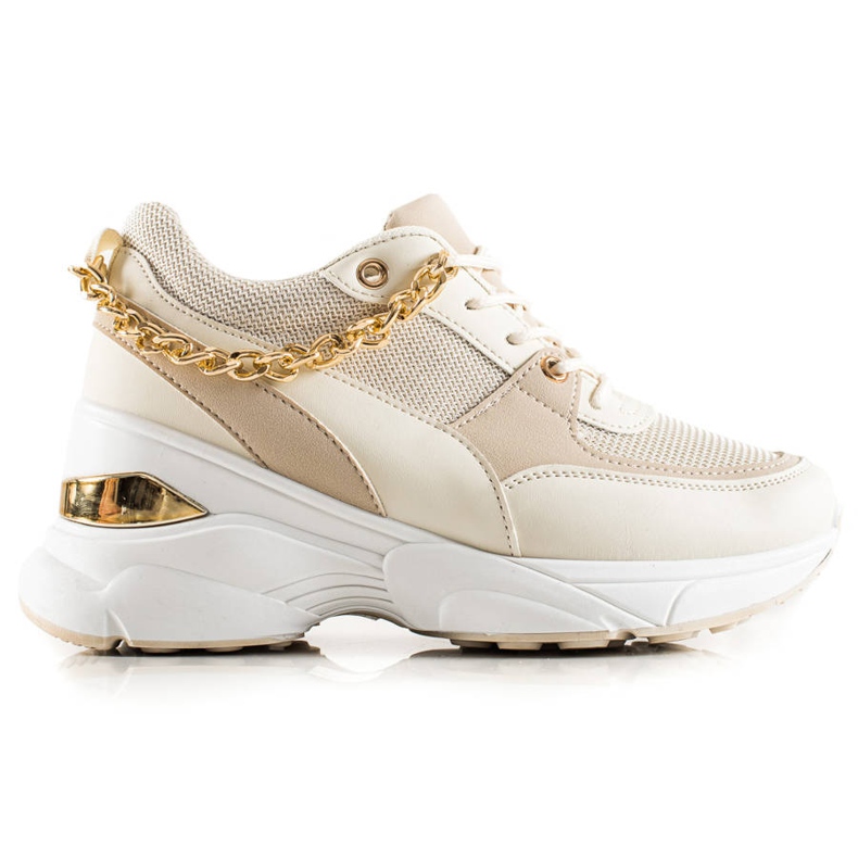 Ideal Shoes Turnschuhe mit Kette beige