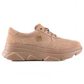Filippo Beige Leder Sneakers braun