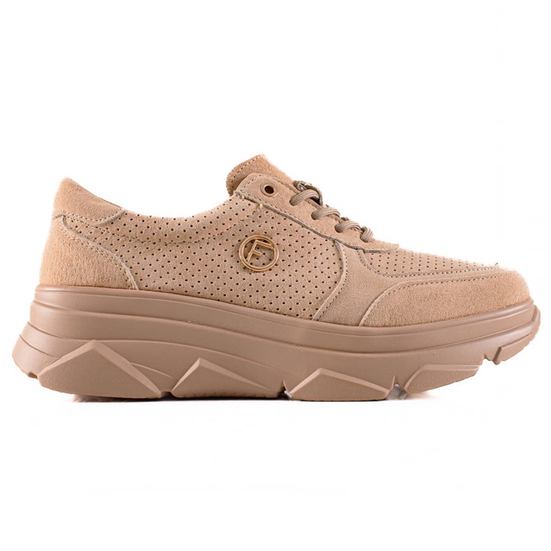 Filippo Beige Leder Sneakers braun