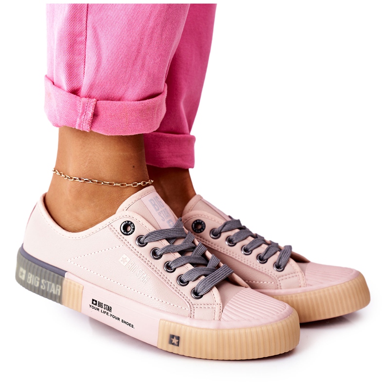 Damen Leder Sneakers Big Star II274133 Rosa
