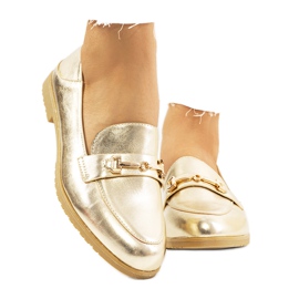 Goldene Aniria-Loafer mit flachem Absatz