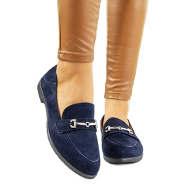 Marineblaue Loafer von Aniria mit flachen Absätzen