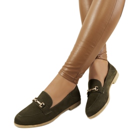 Grüne Aniria-Loafer mit flachem Absatz khaki