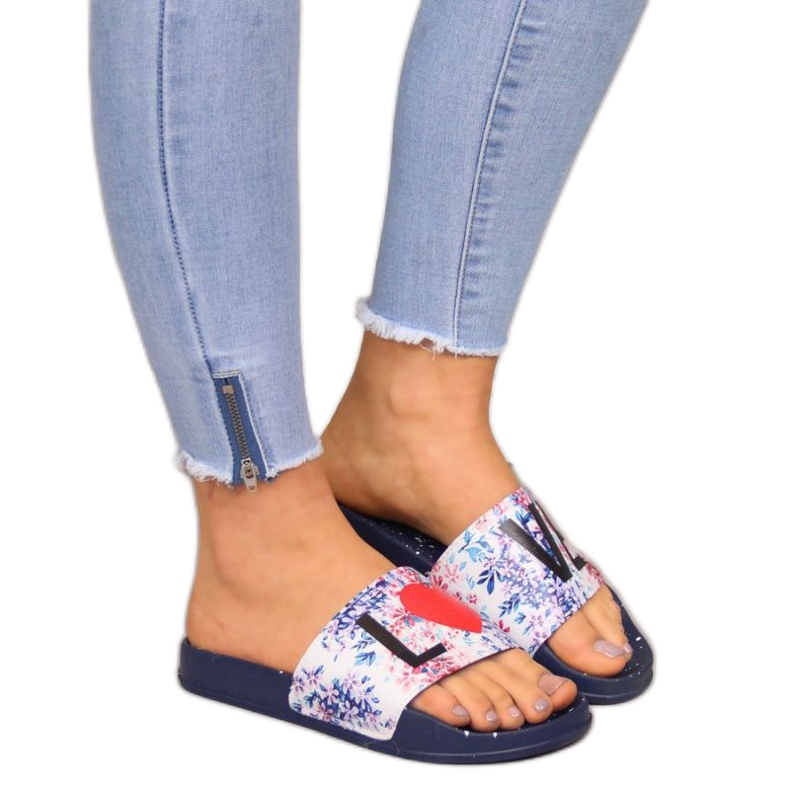 Gummihausschuhe Big Star W INT1148B marineblau navy blau mehrfarbig