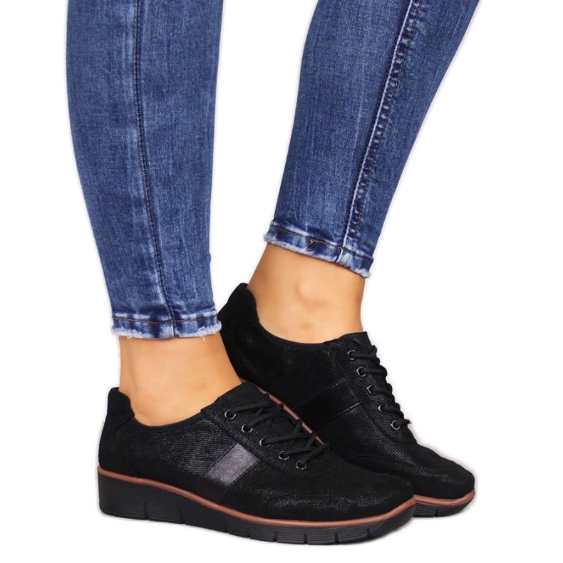 Lederschuhe auf dem Keil Filippo W PAW68A schwarz