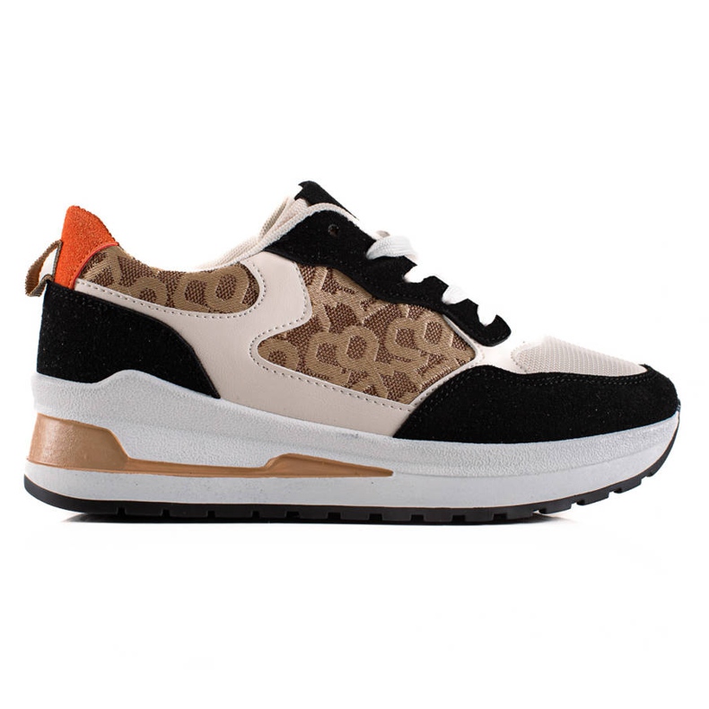 TRENDI Stylische Sneaker auf der Plattform beige braun schwarz
