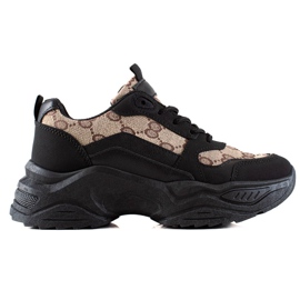 Seastar Schwarze Sneaker mit Muster beige braun