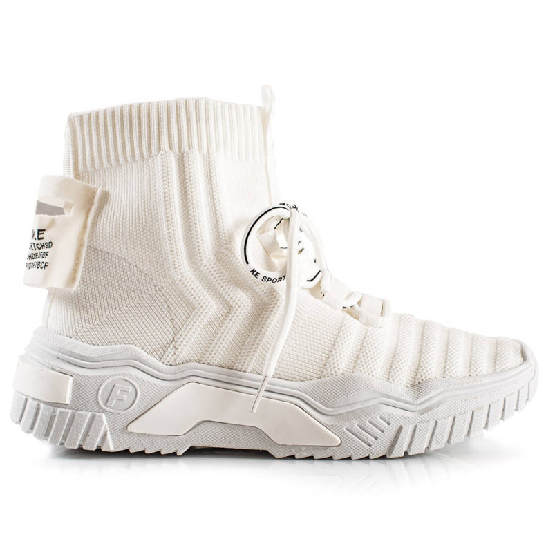 TRENDI Modische Turnschuhe mit Socke weiß