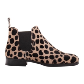 Marco Shoes Lederstiefelette mit Naturhaar 2210B-1283-1 beige