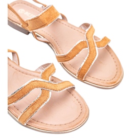 Rosina beige Damensandalen gelb