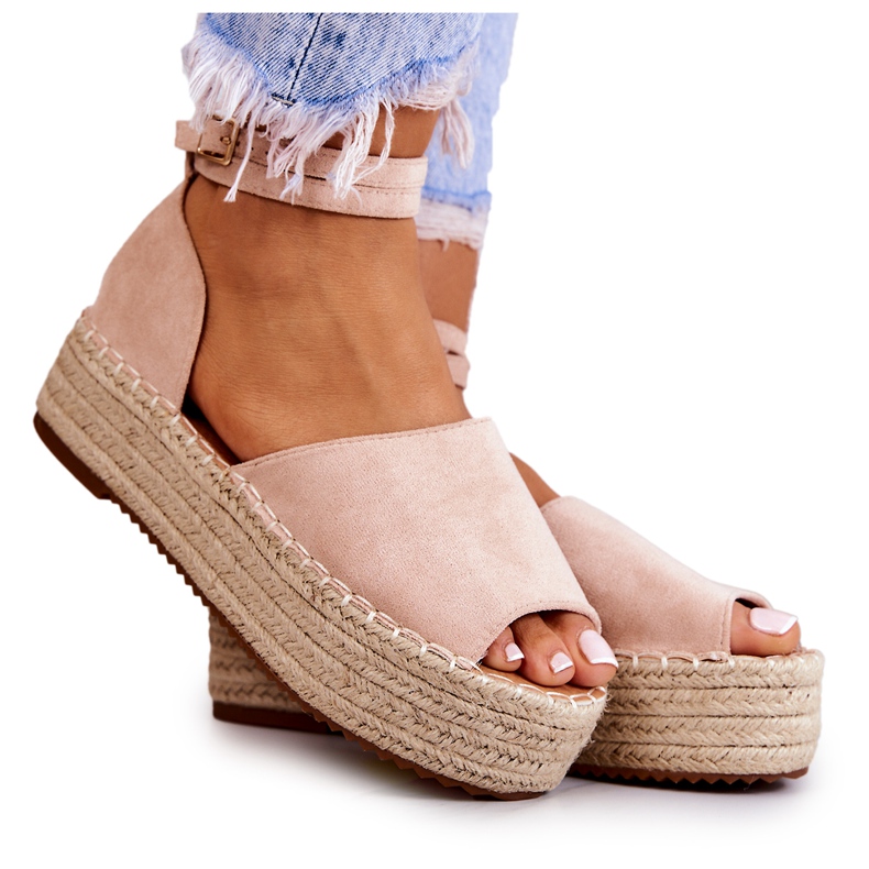 FB2 Espadrilles-Sandalen auf der nackten Dolores-Plattform rosa