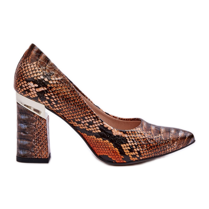 Lewski Shoes Lederpumps Lewski Snake 3117 Orange-Braun