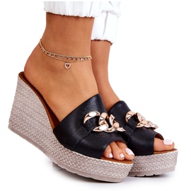 Lewski Shoes Keilhausschuhe aus Leder Lewski 3062 Schwarz